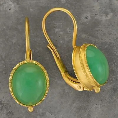 Maharashtra Chrysoprase Earrings: Museum Of Jewelry • $119.95