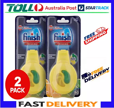 2 X Finish Clip-On Dishwasher Freshener Deodoriser Control Lemon & Lime Scent • $50.47