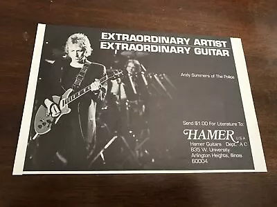 1980 VINTAGE 8.25 X5.5  PRINT Ad FOR HAMER GUITARS ANDY SUMMERS OF THE POLICE • $17.01