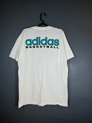 ADIDAS BASKETBALL Size M Vintage White T-shirt Men's • $17