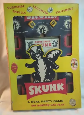 Vintage 1950s SKUNK Party Board Dice Game Die Cut Box Partial  Schaper Minn USA • $12