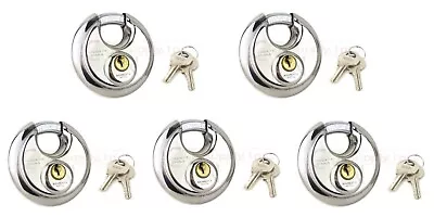 Steel Disc Padlock 70mm 2-3/4  Armor Lock For Trailer Self Storage Keyed Alike • $26