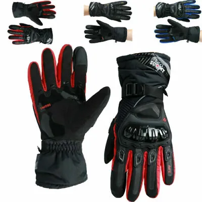 Motorcycle Motorbike Carbon Knuckle Gloves Thermal Protection Waterproof Winter • £15.19