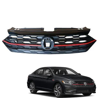 Fit 2019 2020 2021  VW Volkswagen Jetta MK7 Front Upper Black W/Red Trim Grille • $67.50