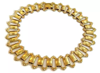 Vintage Book Chain Style Necklace Lovely Goldtone • $50.59