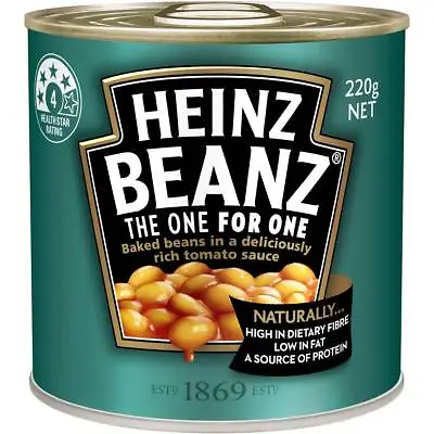 Heinz Baked Beans In Tomato Sauce Can 220g • $12