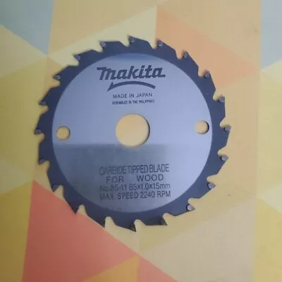 MAKITA 3-3/8  CARBIDE TIPPED SAW BLADE 20 TEETH 15MM ARBOR No. 85-11 - UN-USED • $14.99