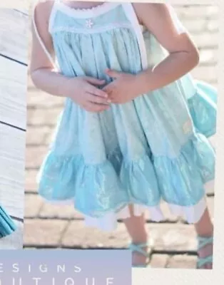 Little Bird Clothing Company LBCC Frozen Insp Elsa Sophia Dress & Cape 10 NWOT • $56.95