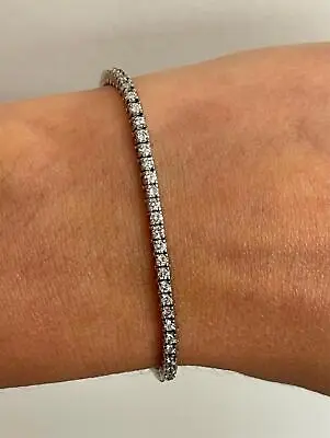 Stackable 14K White Gold 2.15ct Natural Brilliant Diamond Tennis Bracelet 6.75  • $2489