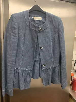 Stylish Chambray  Linen/lined Jacket - Edina Ronay Sz10 Unworn • £7.99