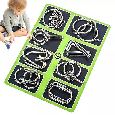 8Pcs/Set Metal Wire Puzzles IQ Test Brain Teaser Mind Game For Adult & Child • $10.78