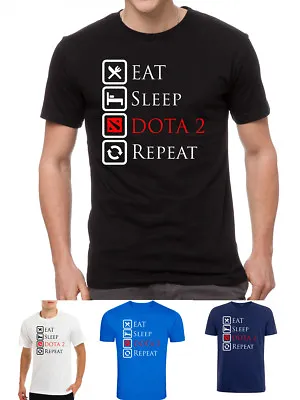 Dota 2 Mmo Game Gamer Eat Sleep Repeat Symbol Logo T-shirt • £9.99