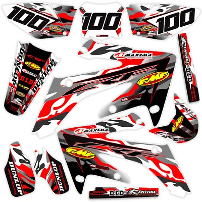 2006 2007 Honda Crf 250 R Graphics Kit Motocross Jet Fighter : Red / Grey Kit  • $159.99