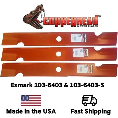 3-Pack Of Lawn Mower Blades For Exmark Laser Z | Part # 103-6403 (S) | USA Made • $54.97