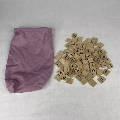 Lot Of 100 Vintage Scrabble Tiles Replacement Pieces W/ Bag Crafts School • $9.96