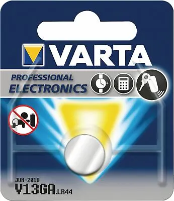 Varta Alkaline Button Cell Battery LR44 V13GA AG13 L1154 A76 1.5 V 1-Blister • £3.92