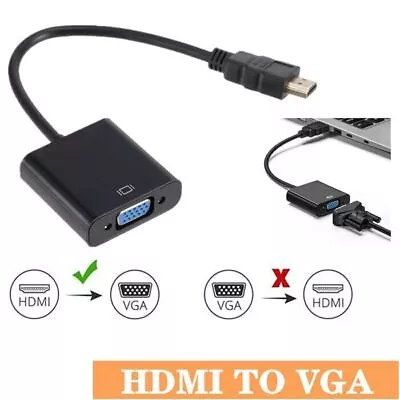 HDMI Male To VGA Female Video Cable Converter Adapter For PC Monitor 4K 3.0 • $2.95
