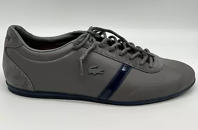 New LACOSTE MOKARA 117 1 CAM  Leather Suede SNEAKERS Shoes Men’s Sz 7  Dark Grey • $119