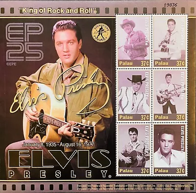 Palau Elvis Presley 25th Anniversary Stamps Sheet Mnh 2002 King Of Rock N Roll • $6.82