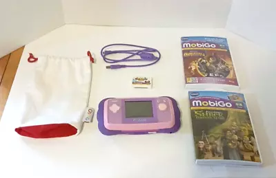 Vtech Touch Learning System MobiGo 3 Games Pink Purple With  DustbagTested • $25.95