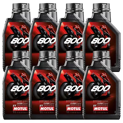 Motul 800 2T Synthetic 2-Stroke Factory Line Road Racing 8L Motor Oil 8 X 1L • $144.95