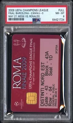 PSA 8 UEFA Champions League Final 2009 Messi Vs Ronaldo Rare Ticket Barcelona • £820