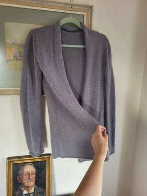£8 • Buy Handmade Wool Wrap Over Grey/ Purple Wool Cardigan Jumper Size 8 10