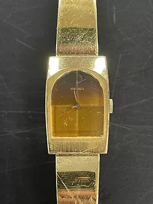 Vintage - ASYMMETRICAL 1978 Seiko 11-8349~17J Japan Gold Plated Bracelet • $0.99