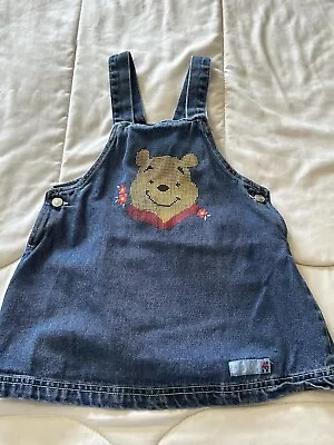 Girl’s Size 3T 3 Toddler Girls Vintage Winnie The Pooh Overall Dress Outfit • $0.99