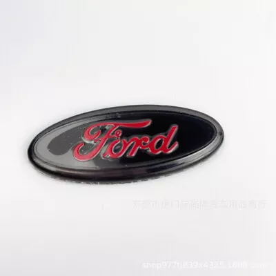 Car Steering Wheel Emblem Sticker Badge For Ford 5.8*2.4 CM Black Base Red Logo • $10.99