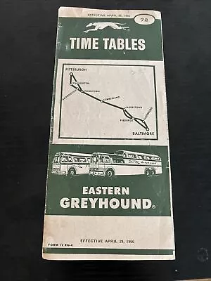 Vintage Eastern Greyhound Bus Line Public Timetable Brochures 1956 (1) • $17.11