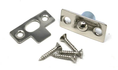 £2.99 • Buy 13mm Nickel Mortice Bales Catch Door Cupboard Frame Roller Ball Latch And Keep
