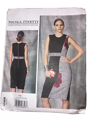 Vogue 1468 Nicola Finetti Designer Dress Pattern 4 6 8 10 12 Lined Sleeveless • $9.90
