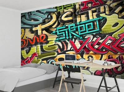 £100.74 • Buy Graffiti Wallpaper Photo Wall Mural Kids Teenager's Boy's Room Urban Street Art 