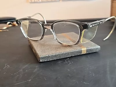 American Optical Vintage Hornrimmed Safety Glasses With Side Shield & Wire Templ • $99.99