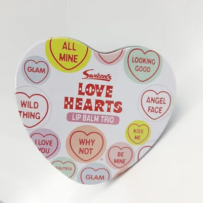 Swizzles Love Heart Hot Lips Heart Tin Lip Balm Trio Metal Gift Box • £5.99
