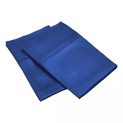 Modal From Beechwood 300-Thread Count Solid Pillowcases King Navy Blue 2-P... • $39.13