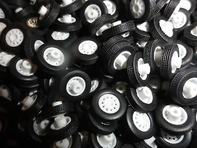 50+ LOT White Wheels FRONT (Tires + Rims) For Tractor Trucks 1:87 HO Scale • $10.55