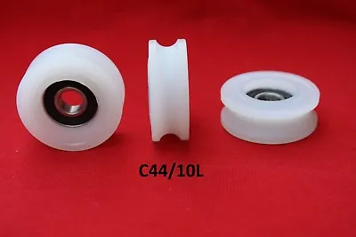 £9 • Buy 44MM Round U Groove Nylon Pulley With Ball Bearing  Wheels Roller For Rope 