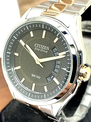 Citizen Men's Watch Eco-Drive AW1146-55H Weekender Rose Gold Silver Steel 41mm • $157.50