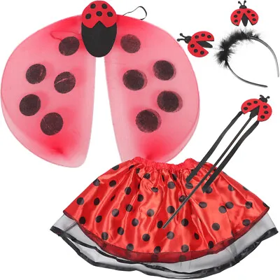  4 Pcs/set Princess Fairy Costume Headband Dress Girls Outfit Ladybug • £10.18