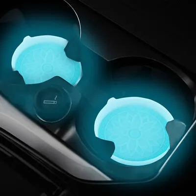 2x/Set Luminous Anti Slip Pad Cup Holder Insert Coaster Mat Auto Car Accessories • $3.05