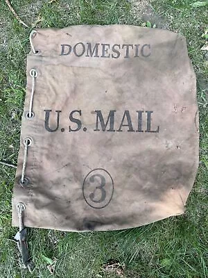 Vintage Domestic US Mail Canvas Bag #3 Duffle Bag Mailman Postal Worker 6- 79 • $45.50