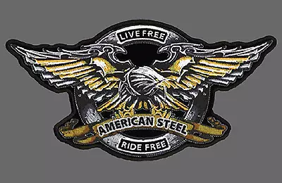 Iron Eagle Live Free Embroidered 11 Inch Biker Back Patch • $9.99