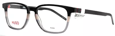 HUGO BOSS HG1130 08A Black Grey Mens Square Full Rim Eyeglasses 52-17-140 B:39 • $45.99