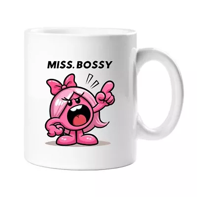 Miss. Bossy Mr Men Funny Gift Present Ceramic Mug Humour Office • £8.45