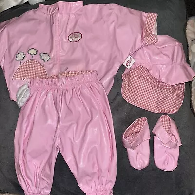 Baby Annabell Zapf Creation Dolls Vintage Pink Rain Wear Outfit • £10