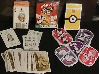 Vtg Lot 3 Playing Card Games Authors+Yahtzee Hands Down+Despicable Me3 Decks • $20