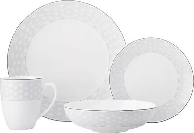 Maxwell & Williams Harlequin 15 Piece Dinner Set Porcelain White/Grey Service • £25
