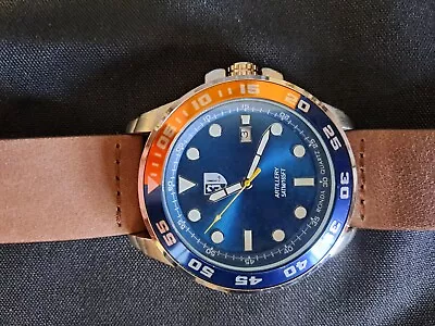 3 Leagues Men's Diving Watch Seiko Style Bezel Orange/blue • $60